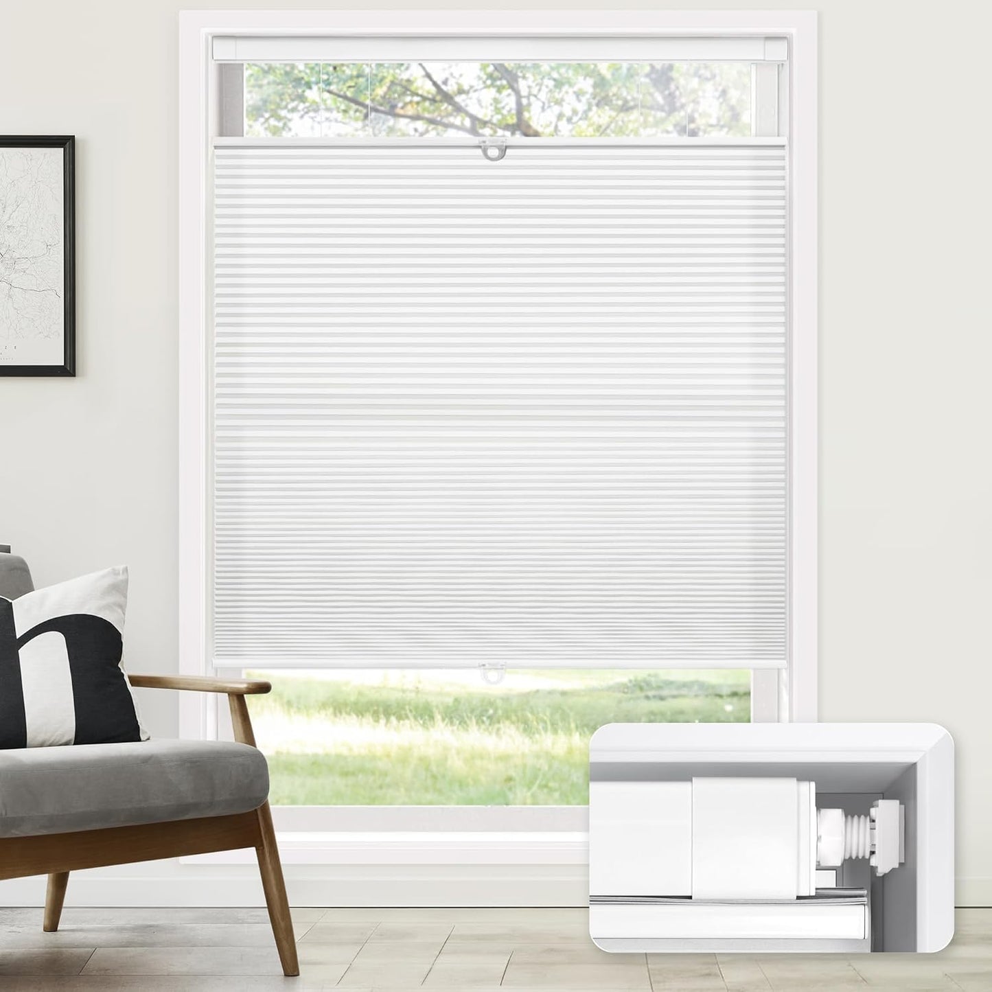 LazBlinds Cordless Cellular Shades for Home, Light Filtering Blinds