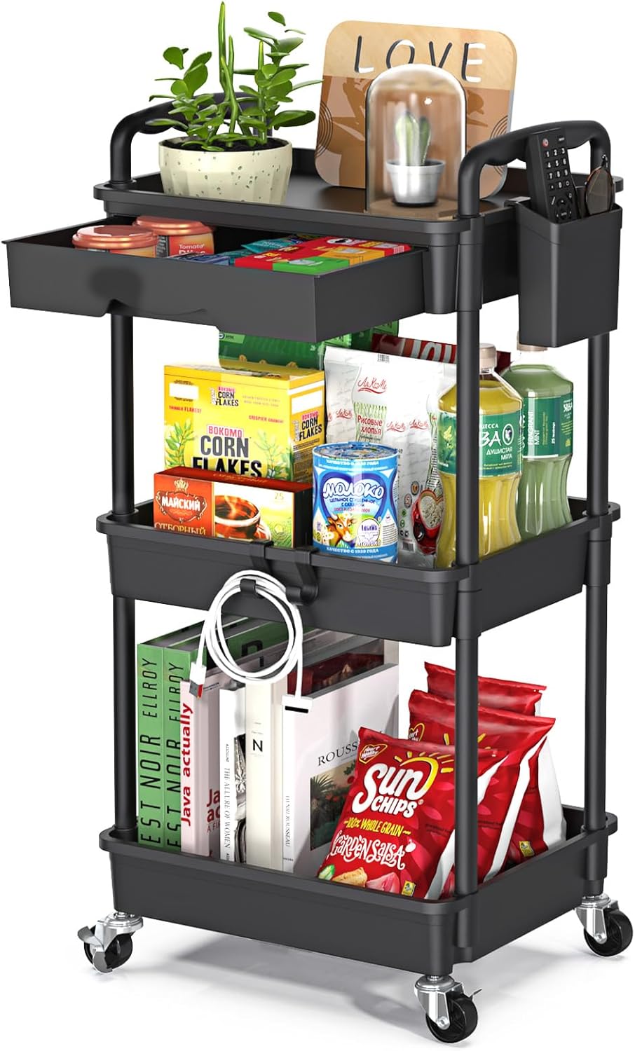 3-Tier Rolling Utility Cart: Mobile Storage Solution