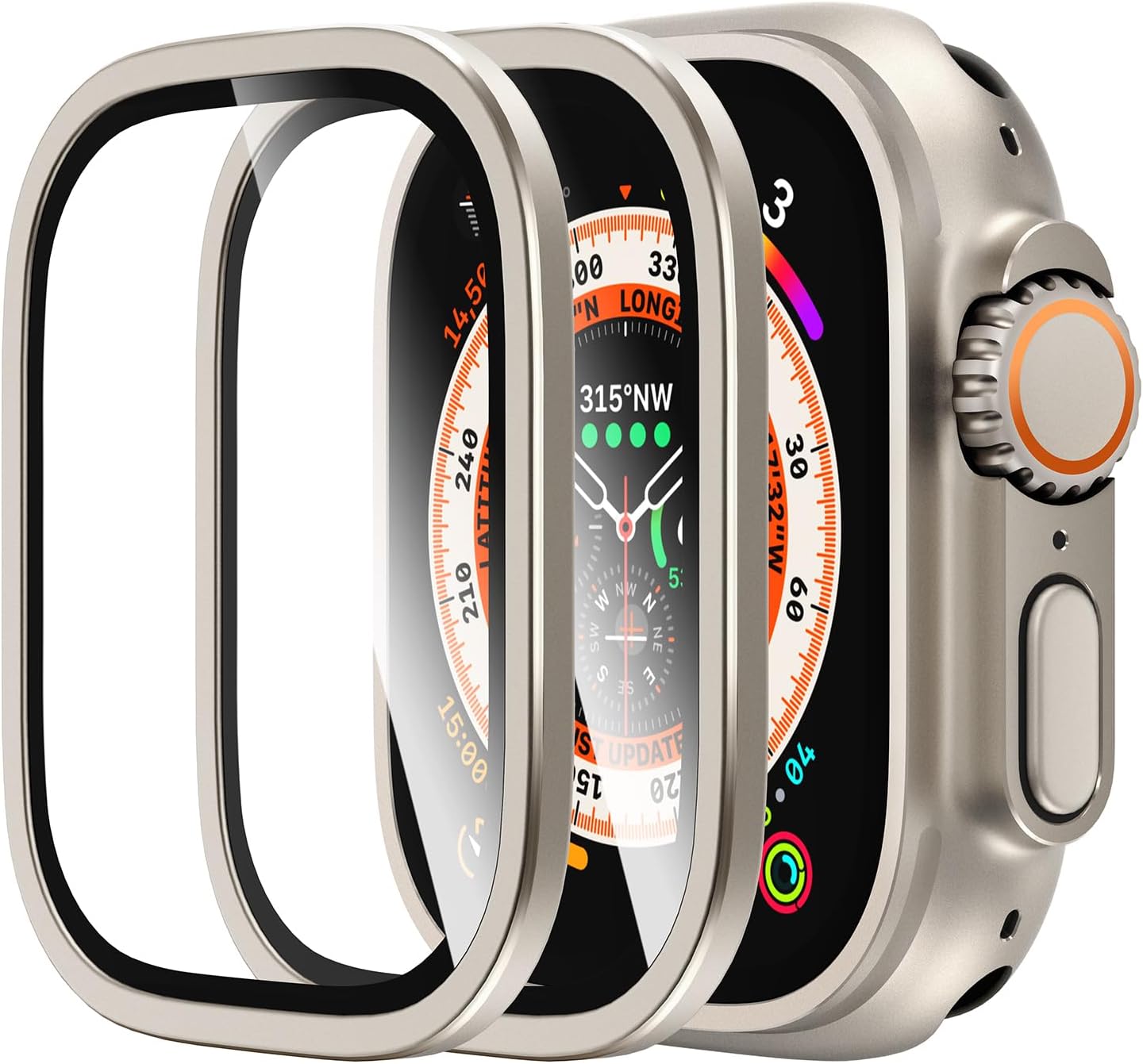 Ultimate Protection: Apple Watch 2-Pack - 9H Tempered Glass + Titanium Frame