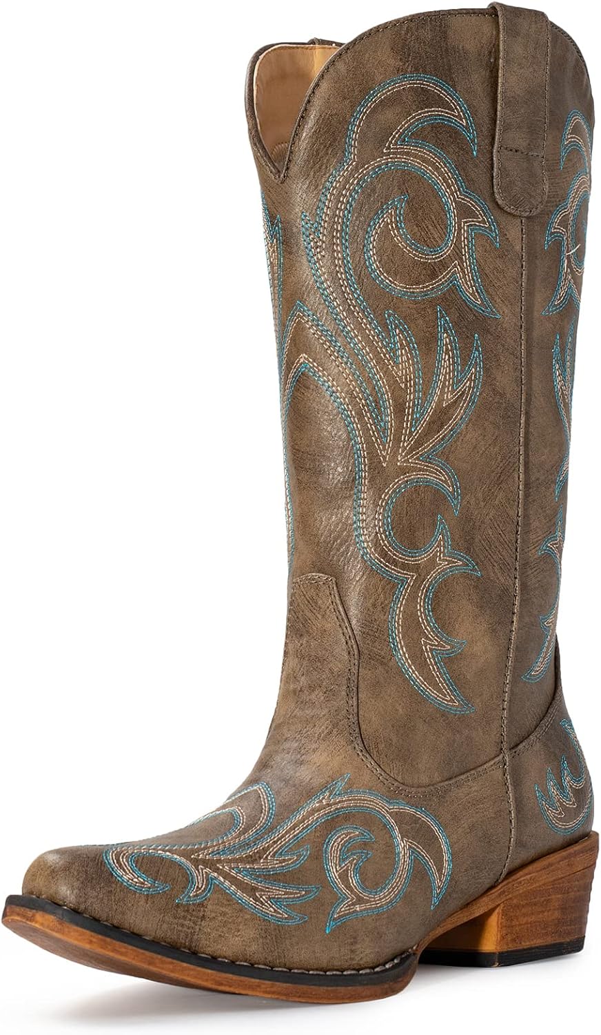 IUV Cowboy Boots for Women: Stylish Mid Calf Cowgirl Footwear