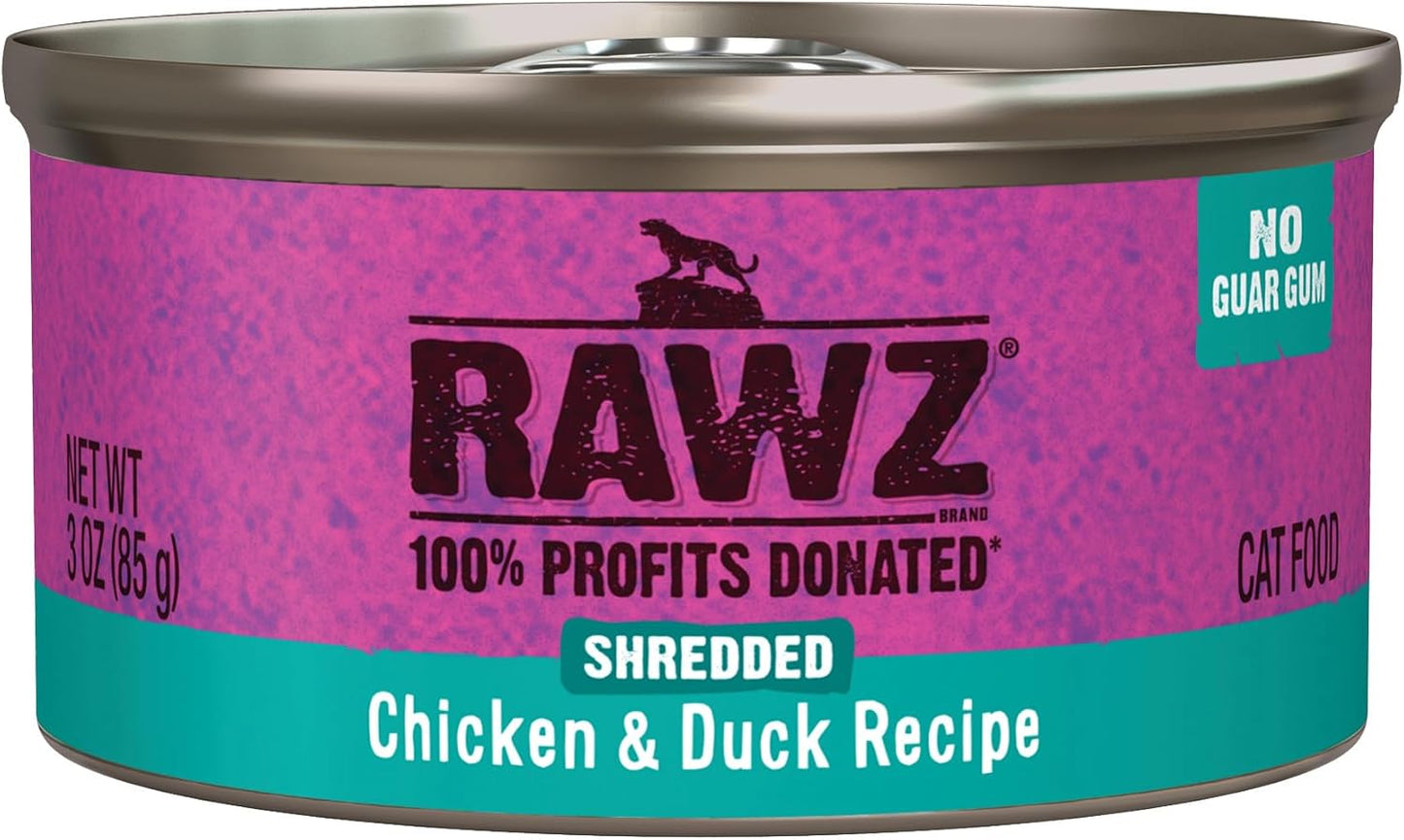 Rawz Natural Premium Shredded Canned Cat Wet Food - Grain Free