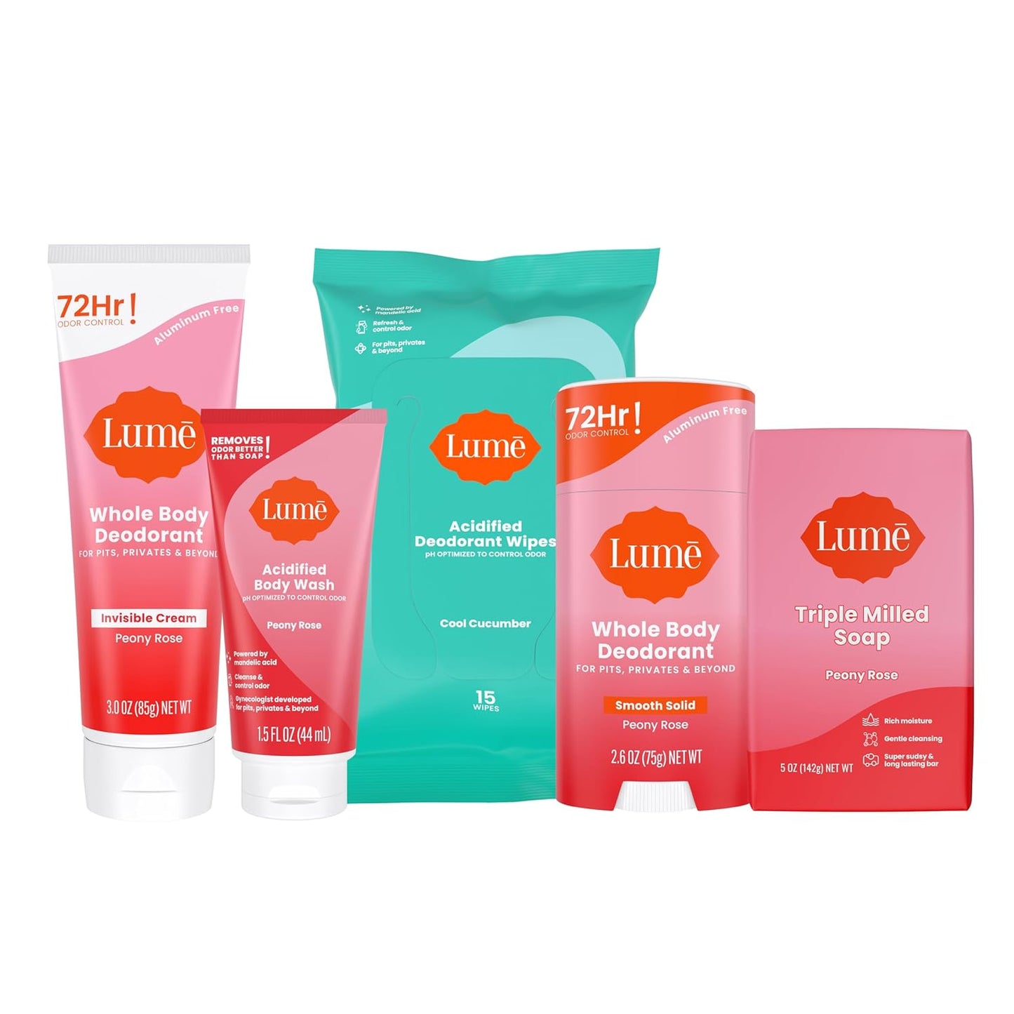 Lume Skin Care Gift Set for Women - Whole Body Deodorant Pack