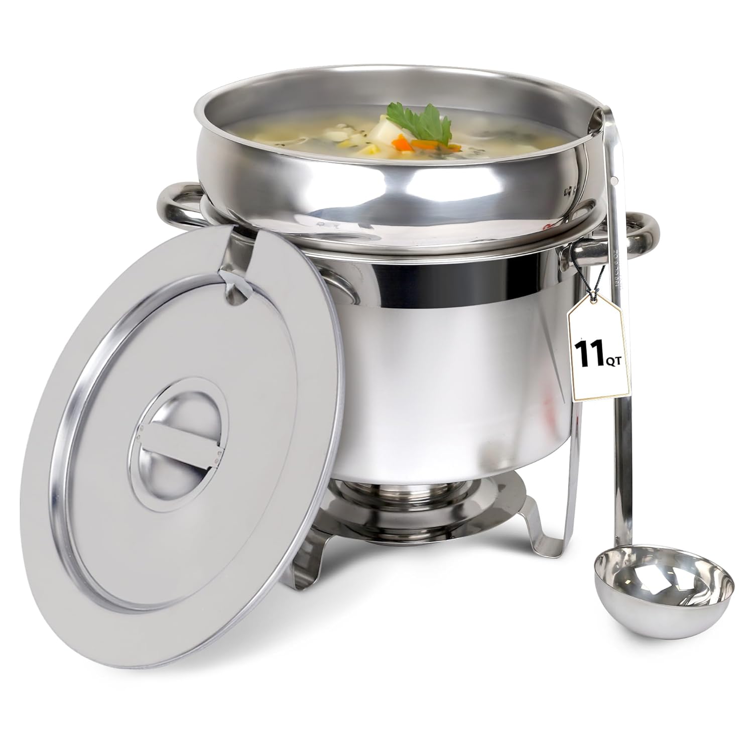 11 QT Soup Chafer Station with Contemporary Design for Events