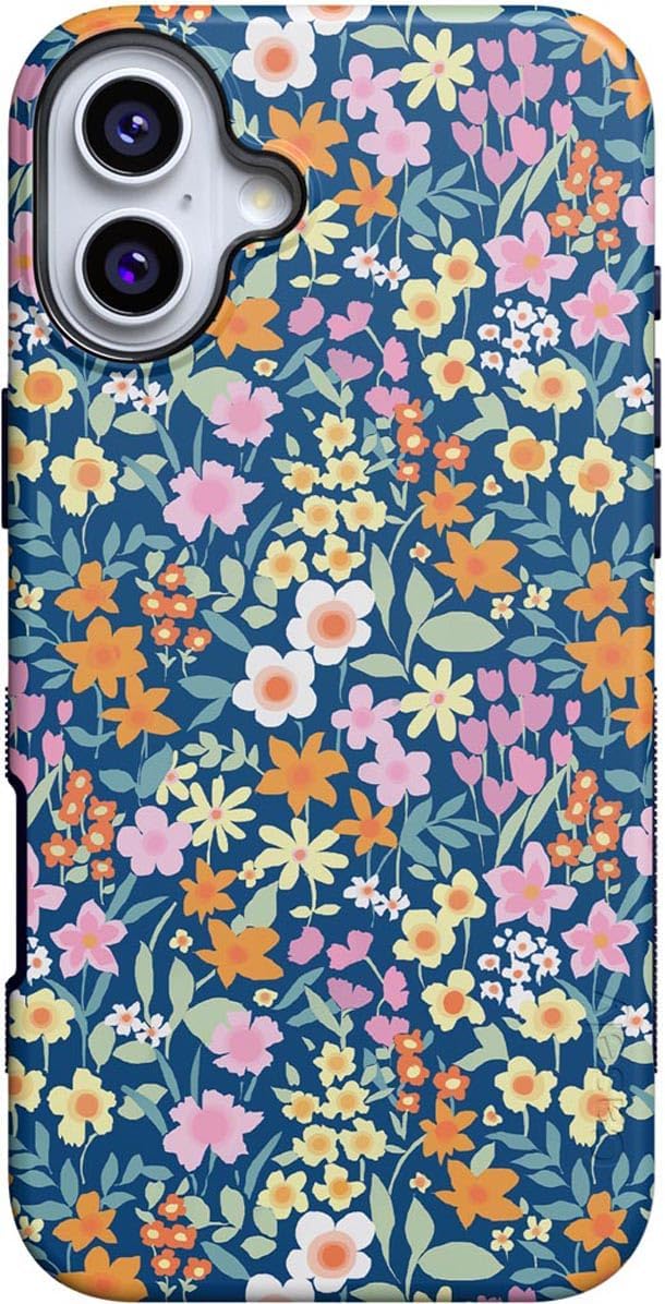 Casely iPhone 16 Case Full Bloom Navy Floral Bold Design