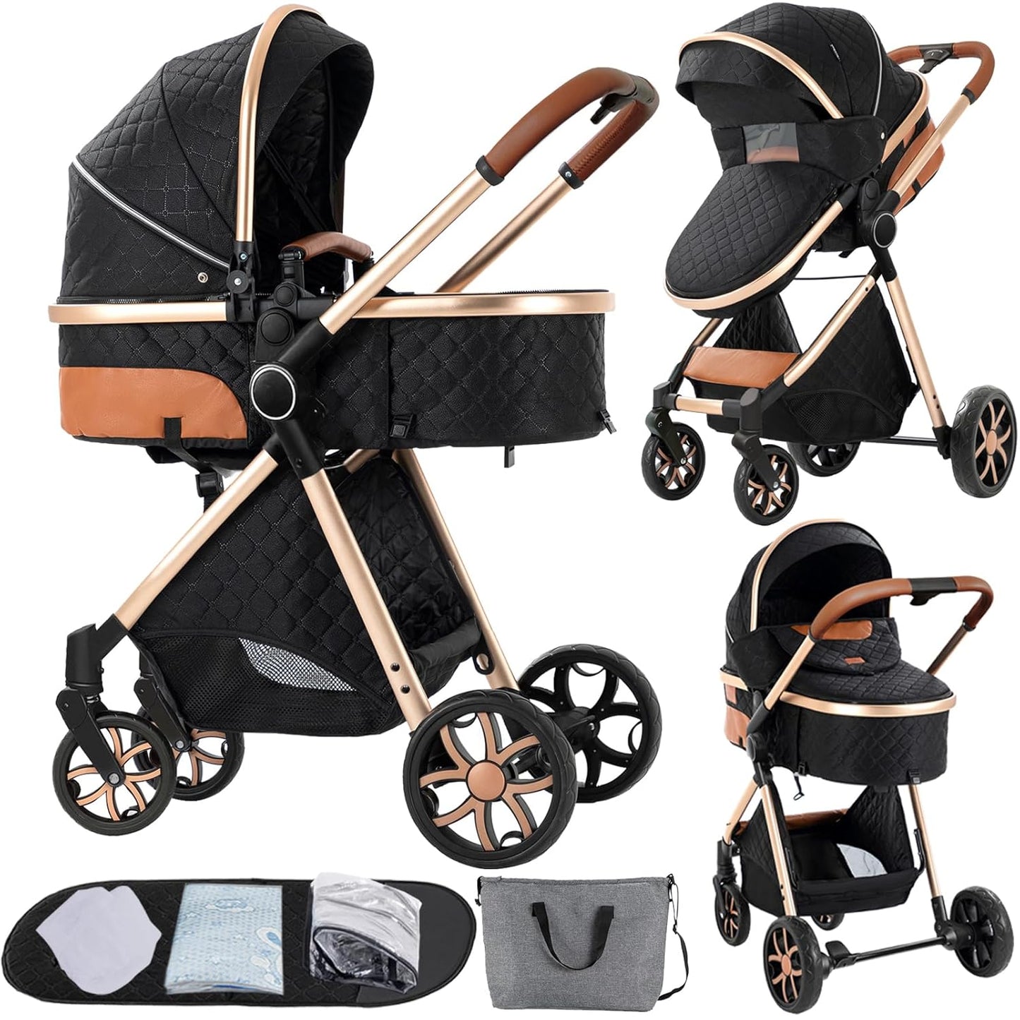 2 in 1 Baby Stroller Reversible Portable Pushchair for Infants