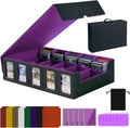 Trading Card Storage Box with Handle - Portable 5-Row Deck Case