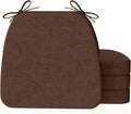D-Shaped Chair Cushions 17 x 16 Set of 4 - 2in Thick Brown Pads