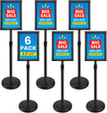 6Pack Sign Holder Stand 8.5x11 in Adjustable Floor Poster Stand