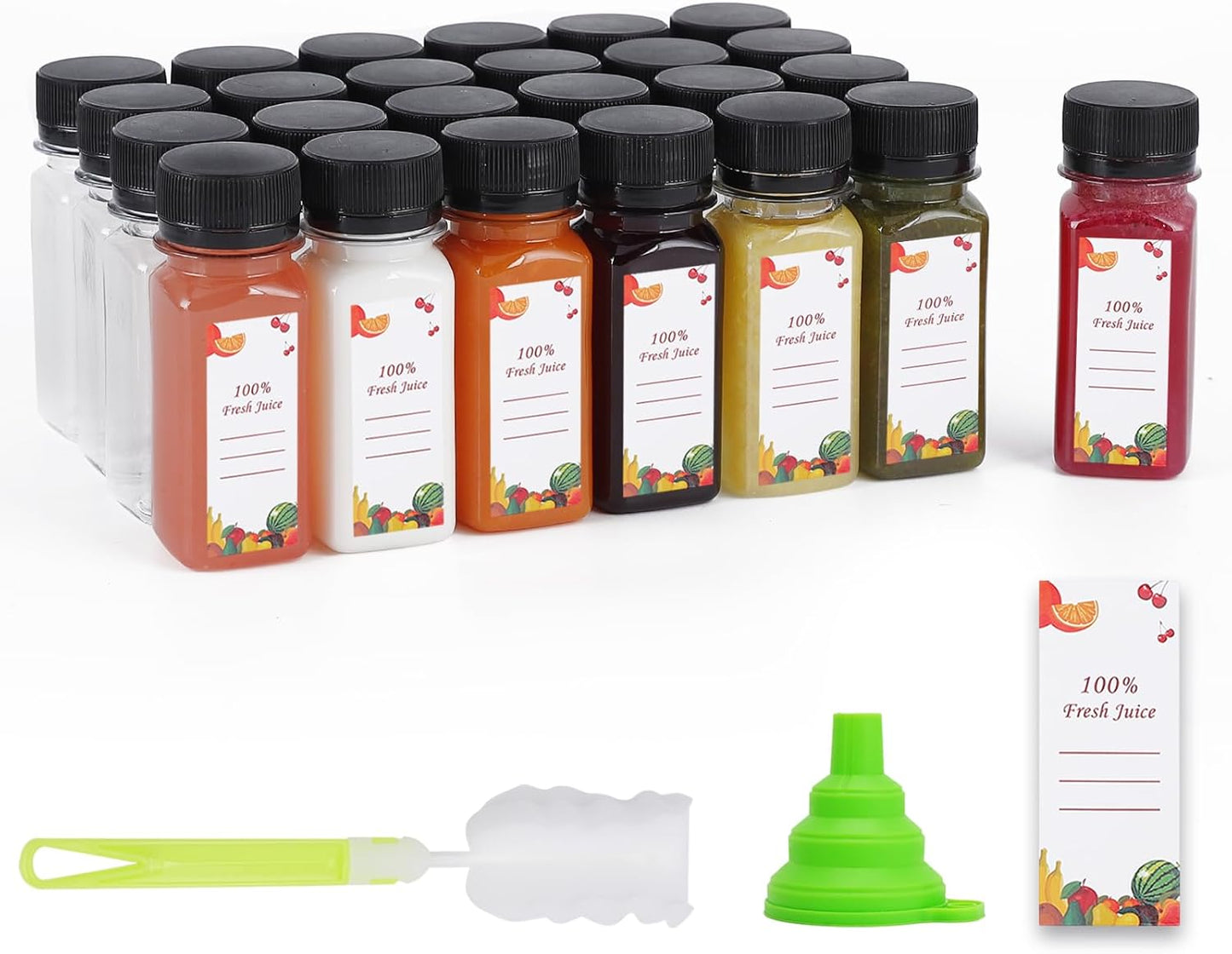 Plastic Juice Bottles 150 pcs for Juicing and Smoothies