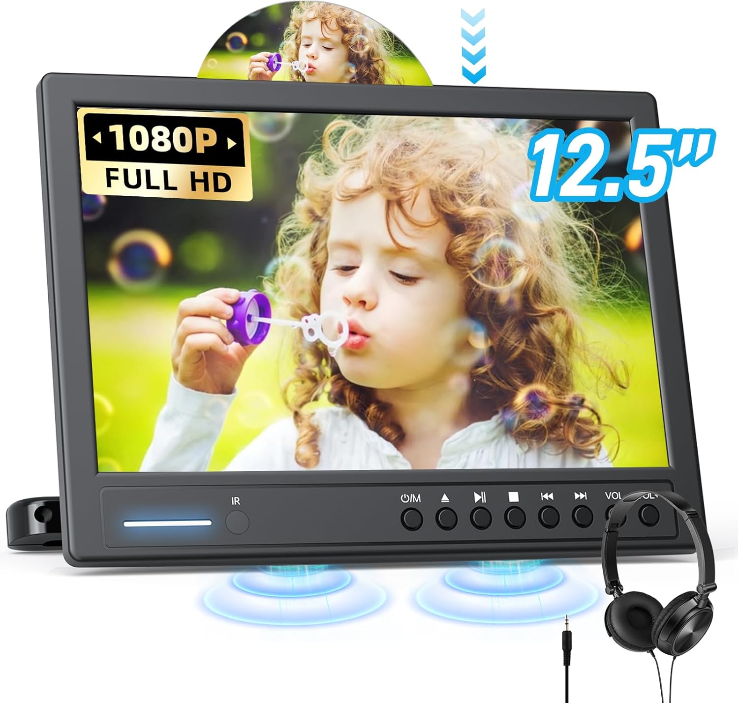 Arafuna 12.5in Car DVD Player with Headrest Mount for Kids