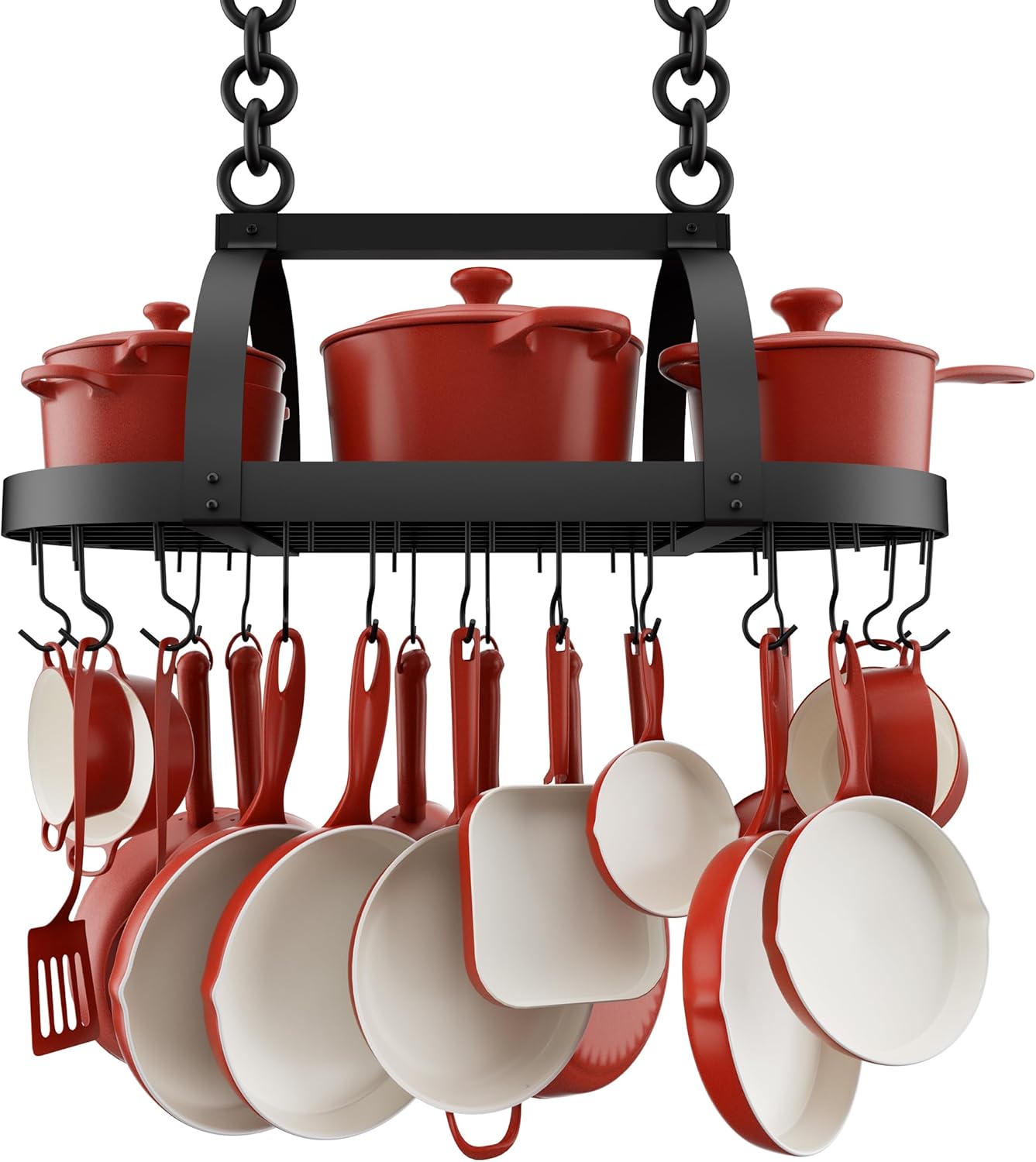 KES Ceiling Pot Rack: Durable Hanging Organizer for Kitchen Use