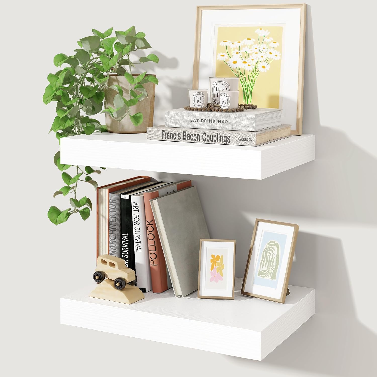 Axeman 16Inch Floating Shelves for Wall - Rustic Wood Design