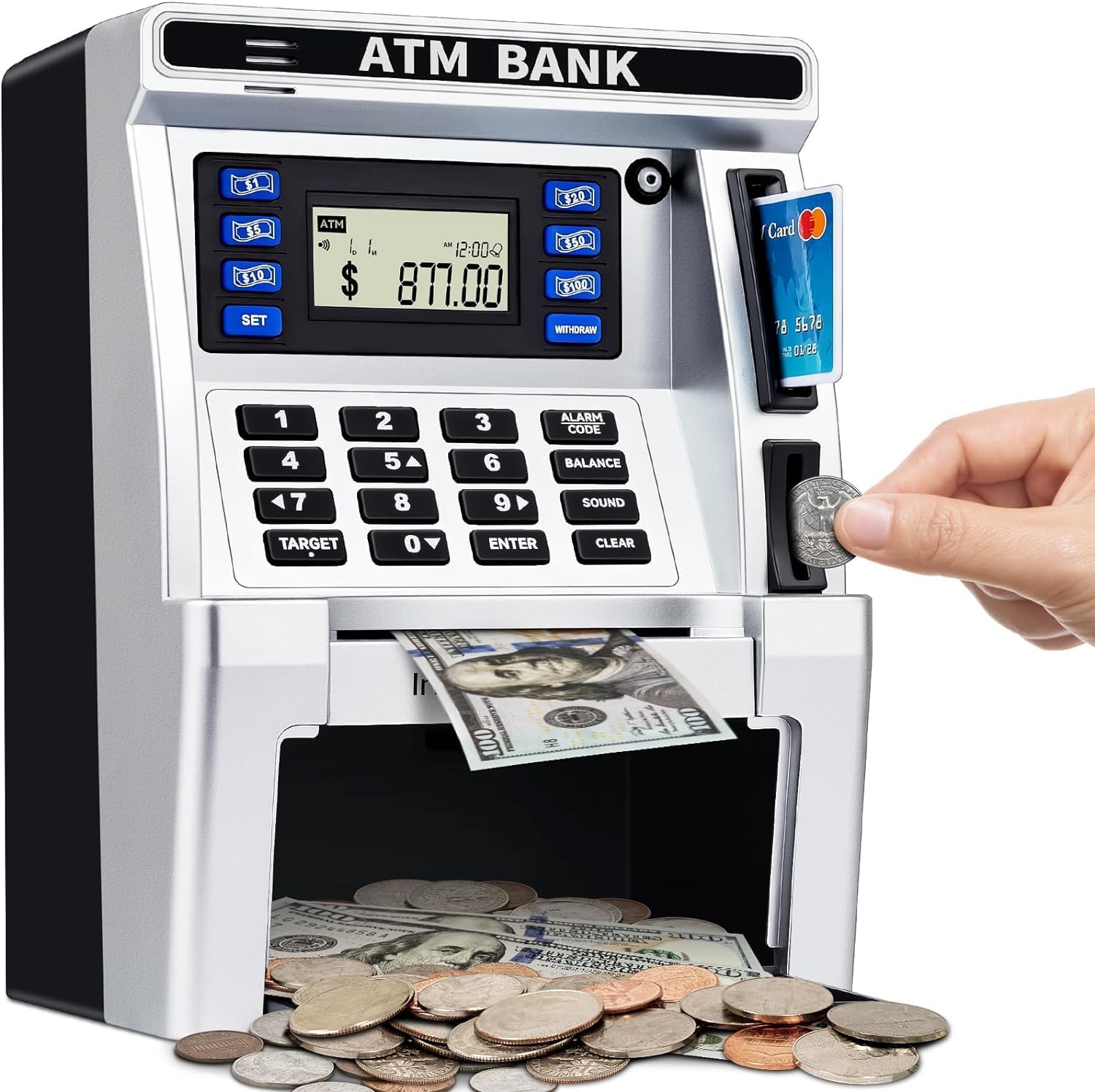 ATM Piggy Bank for Kids - Realistic Electronic Savings Safe