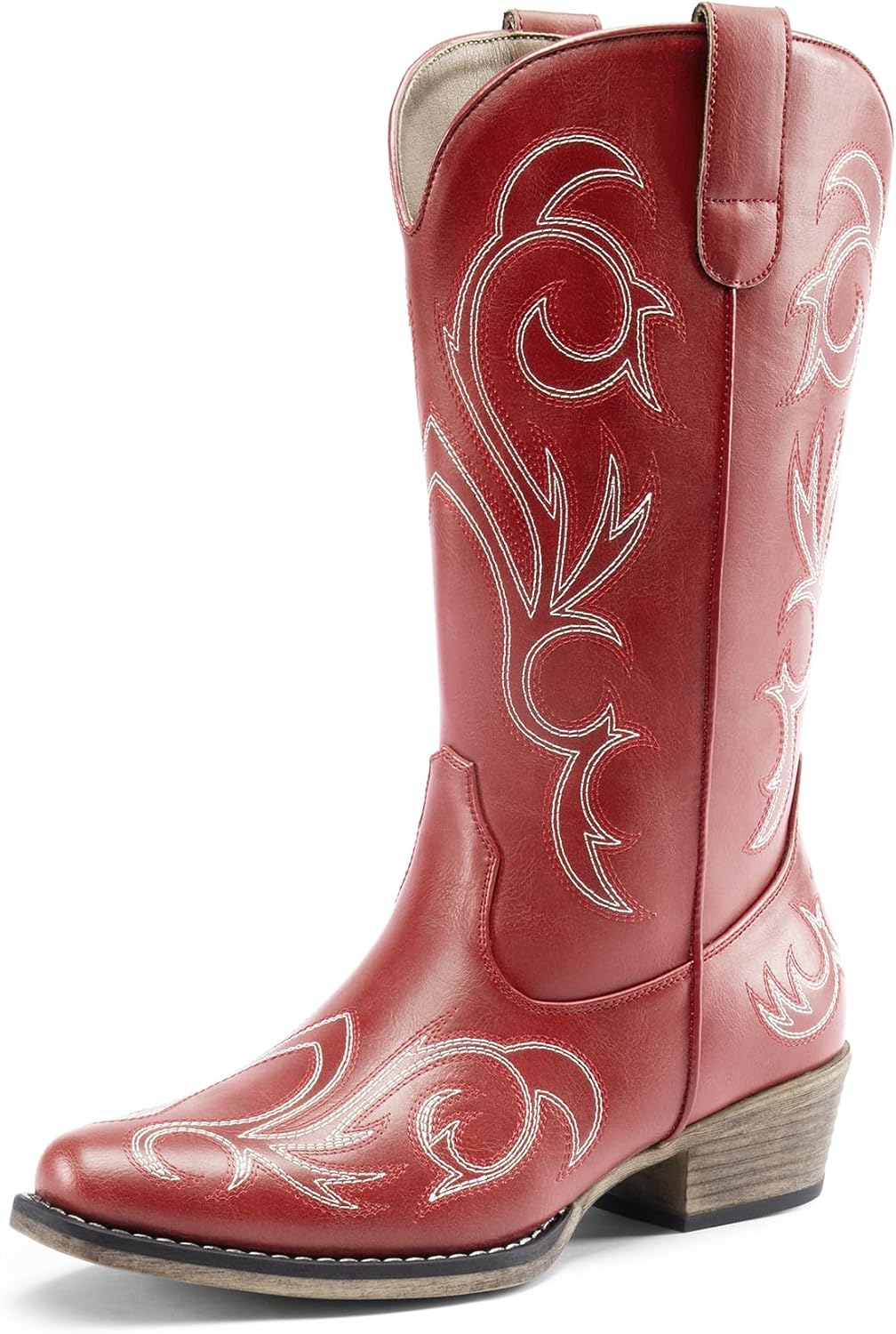 DREAM PAIRS Women's Cowboy Boots with Stylish Square Toe Design