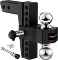 Adjustable Trailer Hitch Towing Ball Mounts 8 in Drop/Rise - Dual Ball
