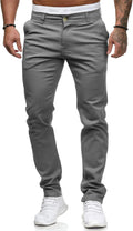 Men's Chinos Casual Dress Pants Slim Fit Stretch - Lightweight Comfort