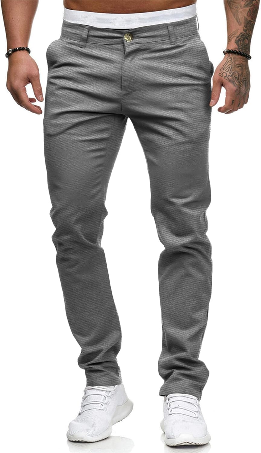 ALLABREVE Men's Chinos Casual Dress Pants for Stylish Comfort