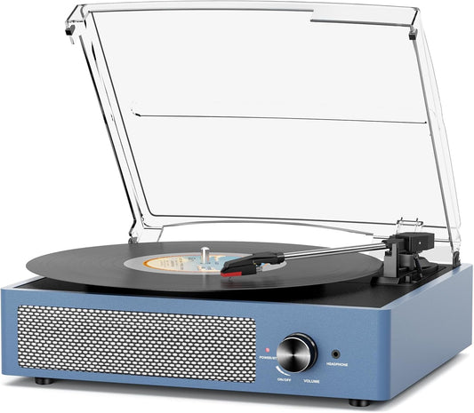 Vintage Vinyl Record Player with Bluetooth and AUX-in Features