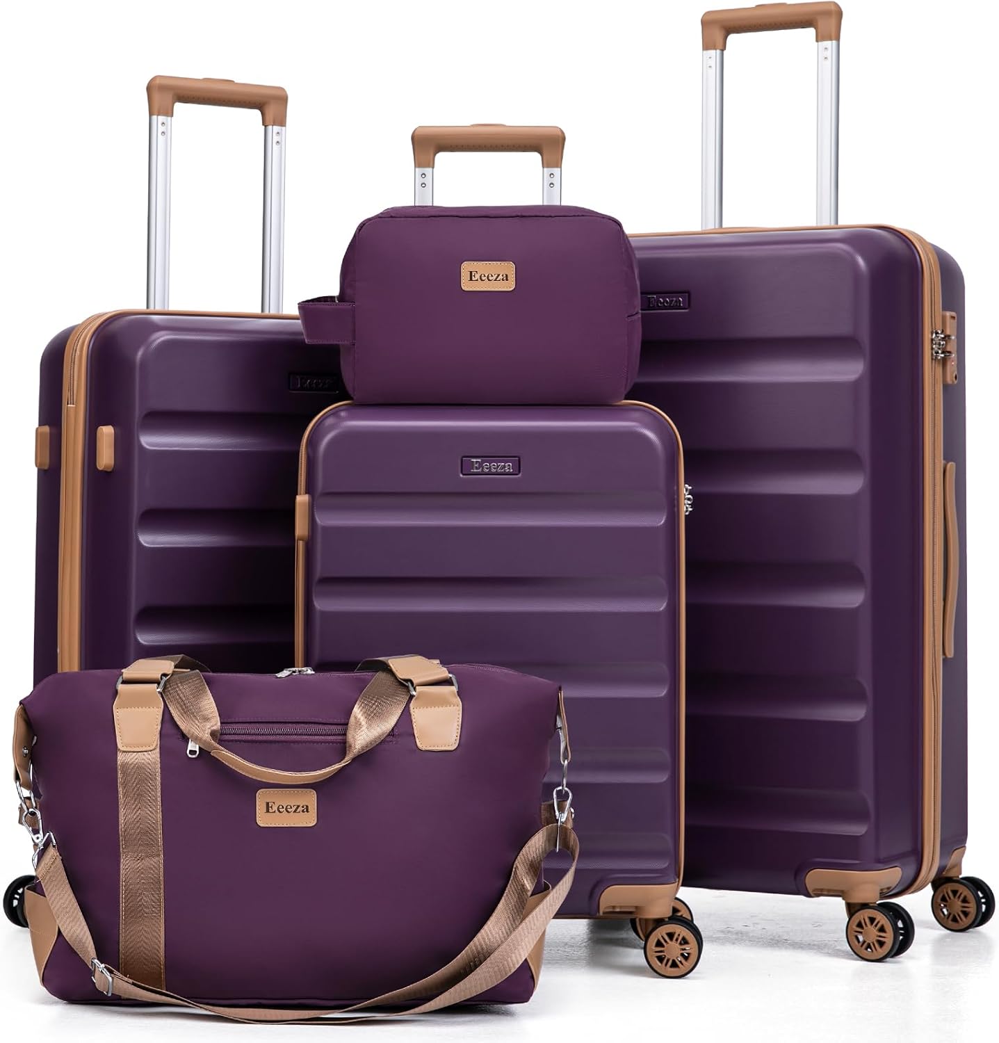 5 Piece Luggage Set with Wheels for Effortless Travel