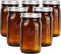 32 oz Wide Mouth Amber Glass Mason Jars for Canning and Storage