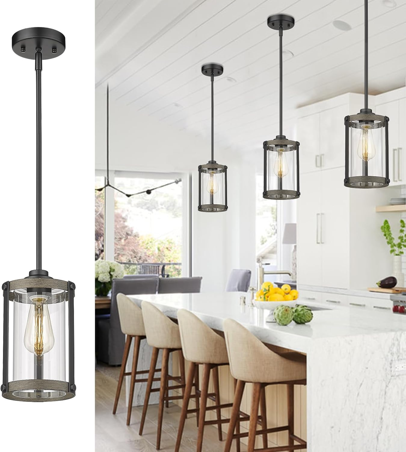 Farmhouse Pendant Light Fixtures for Kitchen Island and More