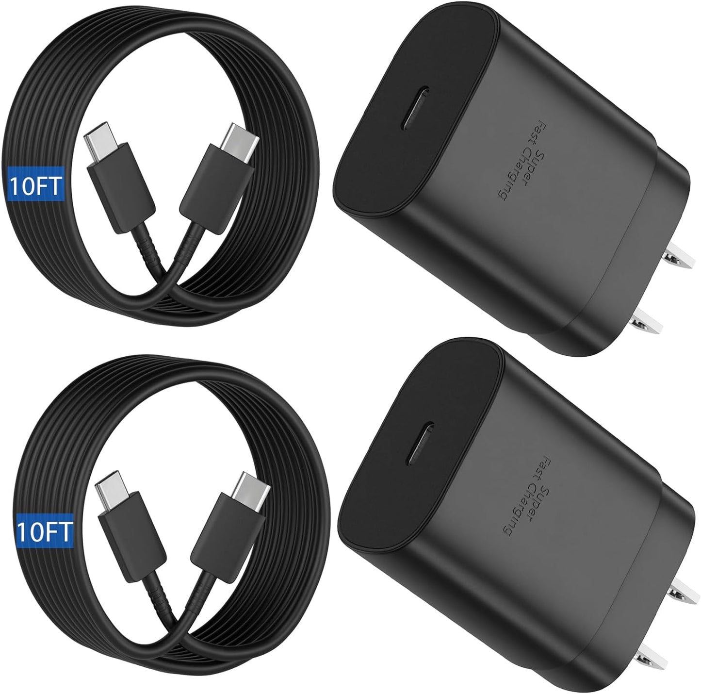 Super Fast 25W USB C Charger + 10FT Type C Cable for Samsung