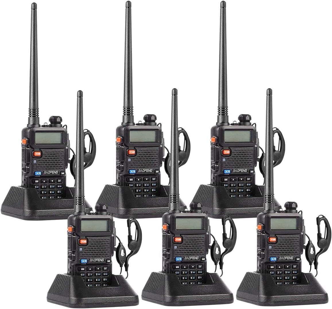 6 Pack Nicama UV-5R Dual Band Two Way Radio with Battery