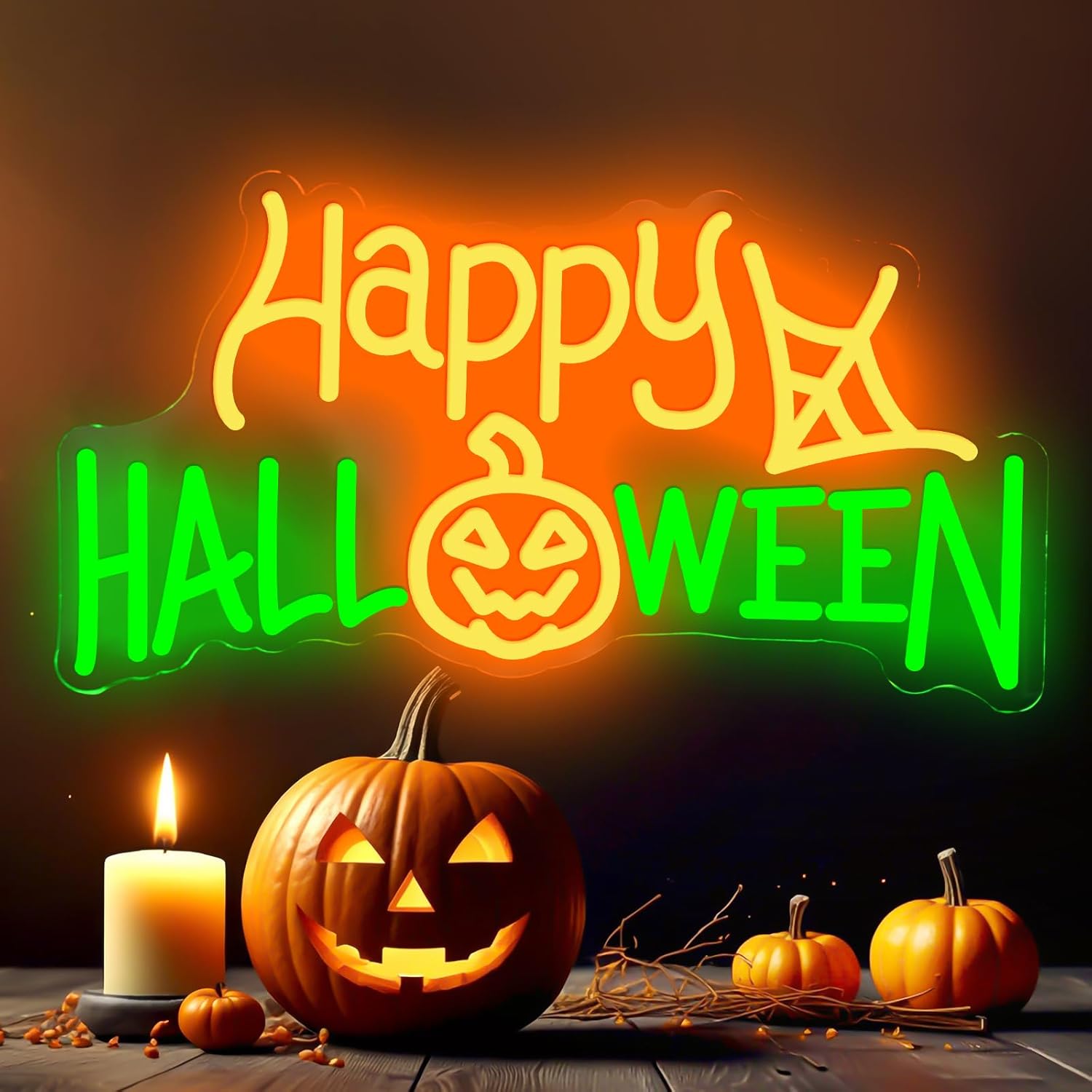 Happy Halloween Neon Sign for Festive Home and Party Decor