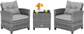 Tangkula 3 Piece Patio Furniture Set - Compact Conversation Set