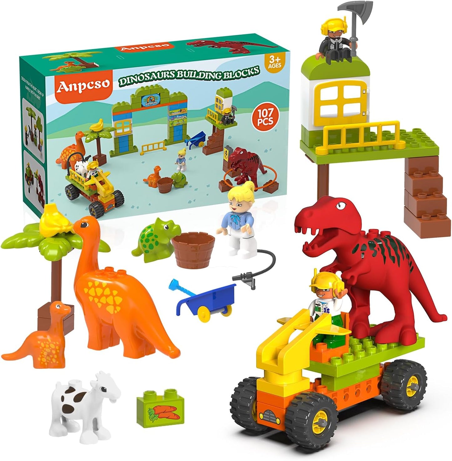 Dinosaur Building Blocks for Toddlers 3-5, Creative Fun Toy