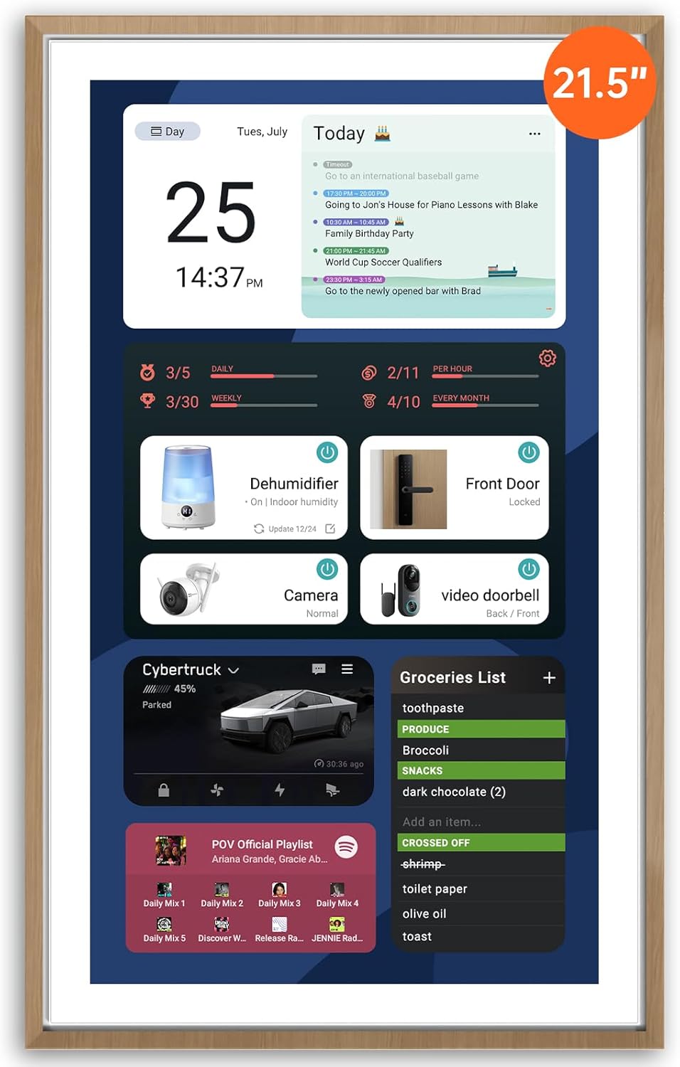 ApoloSign 21.5-inch Digital Calendar: Smart Touchscreen Planner
