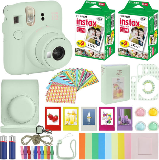 Fujifilm Instax Mini 12 Mint Green Camera Bundle