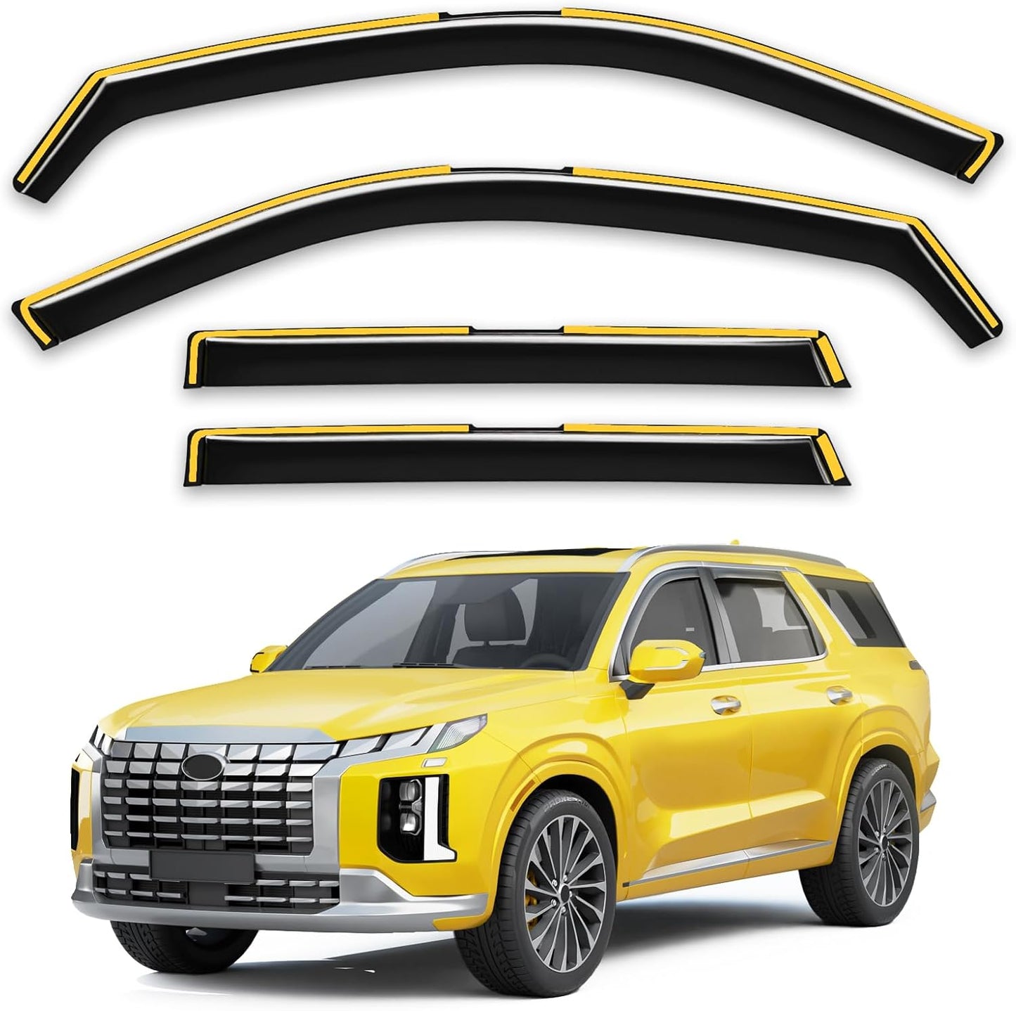 In-Channel Window Rain Guards for Hyundai Palisade 2020-2025