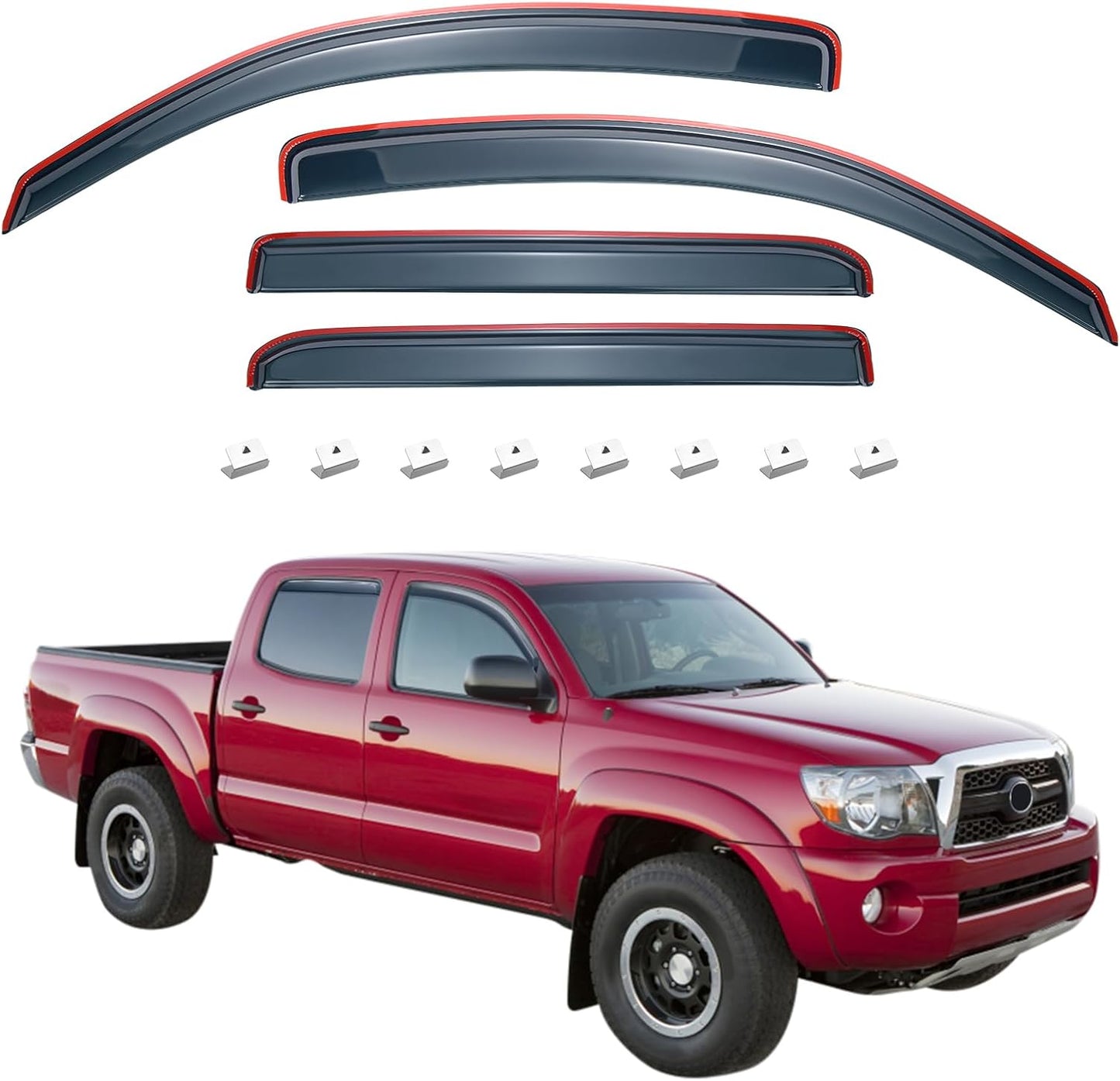 JOYTUTUS Tacoma Window Vent Visors for 2005-2015 Double Cab