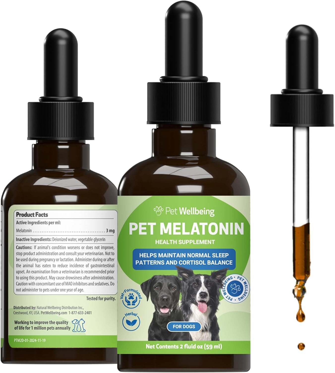 Pet Melatonin for Dogs - Supports Adrenal Health & Sleep