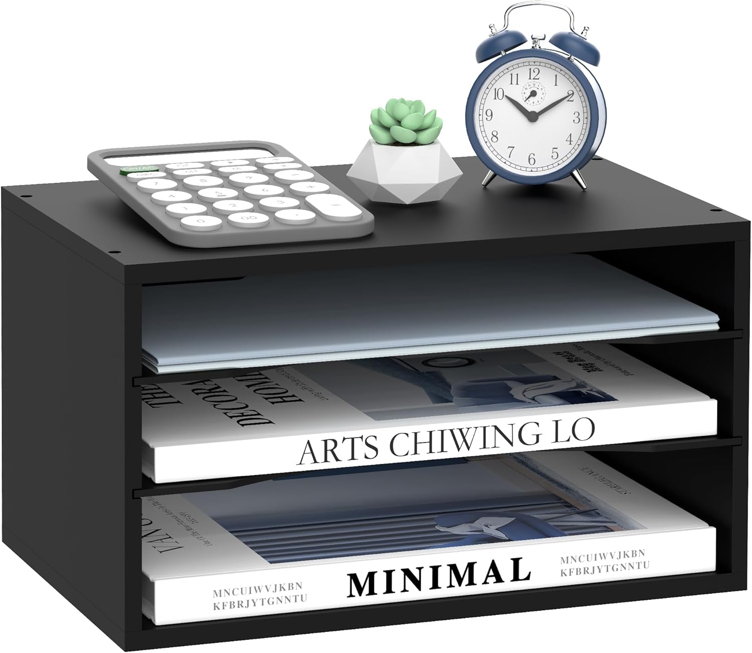 3 Tier Wood Desk File Organizer by SUPEASY