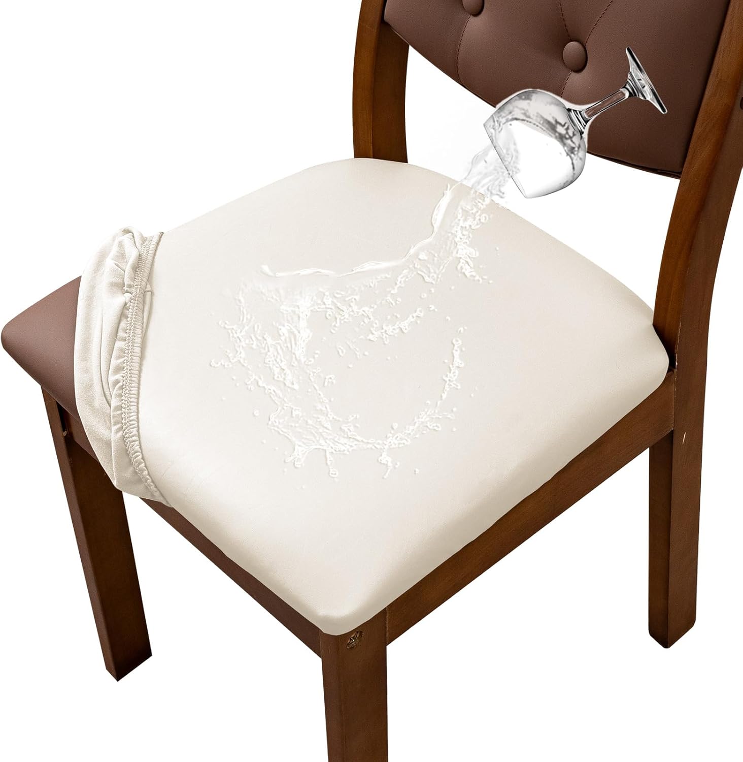 Waterproof PU Leather Dining Chair Covers Set of 6 for Home