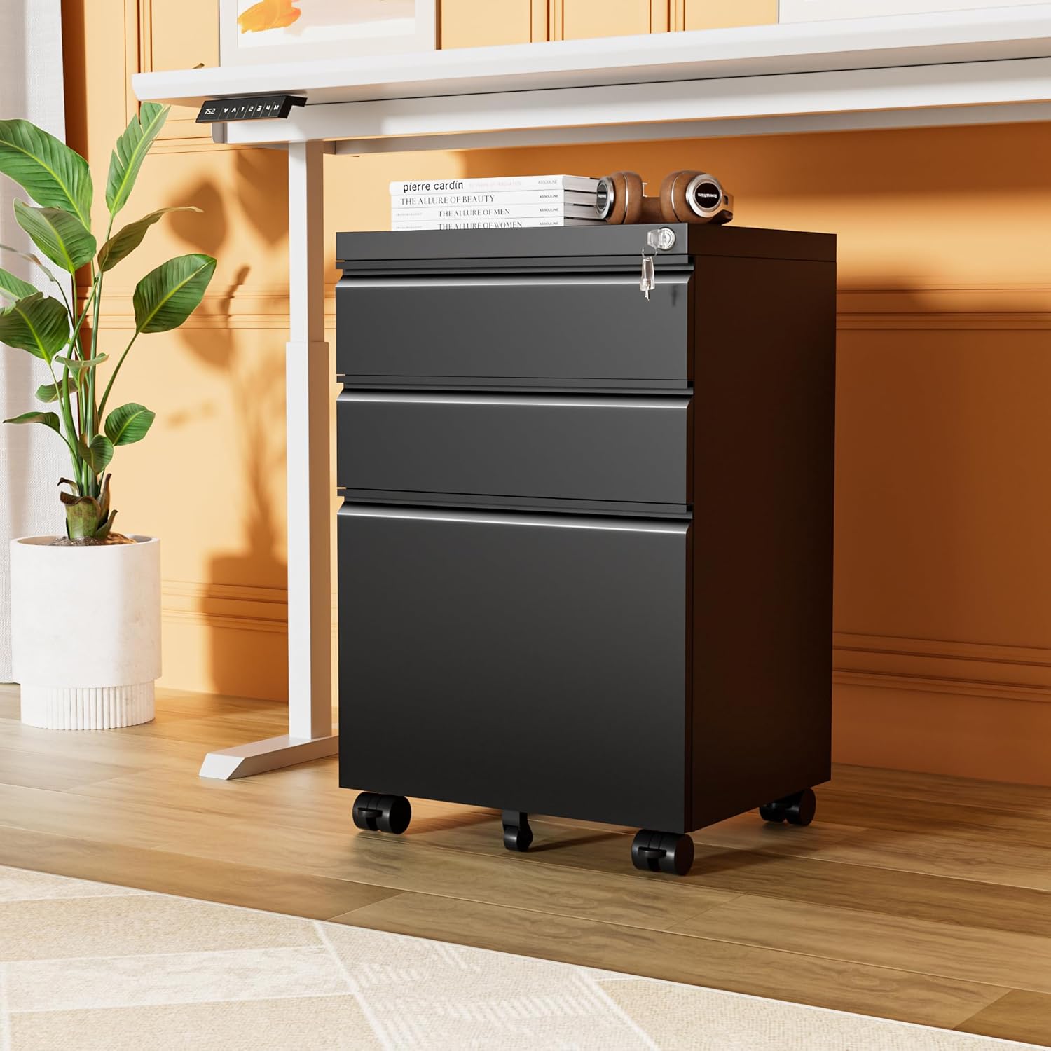 INTERGREAT 3 Drawer Mobile File Cabinet for Home Office Use