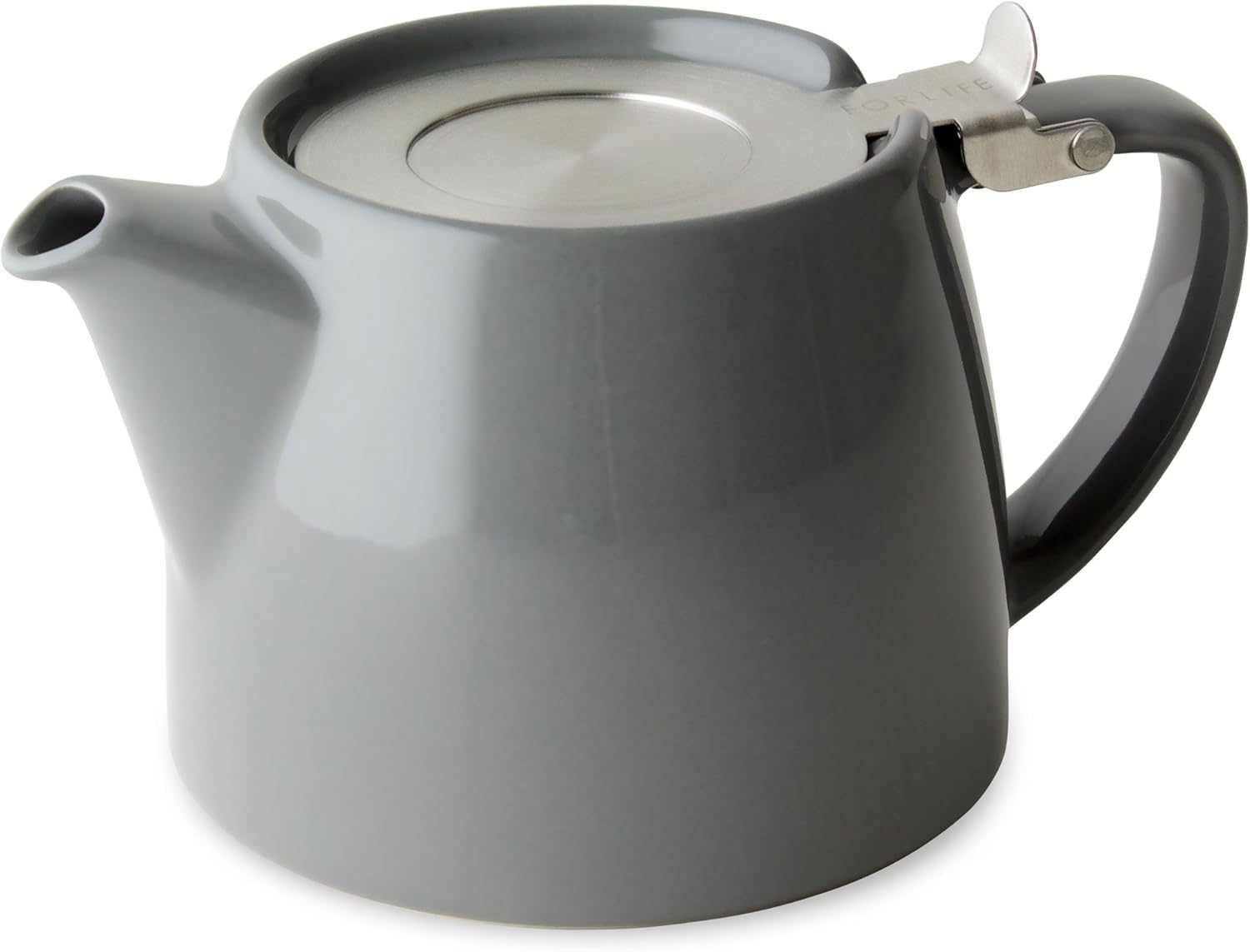 FORLIFE Stump Teapot with SLS Lid and Infuser, 18-Ounce Gray