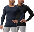 DEVOPS 2 Pack Men's Thermal Long Sleeve Compression Shirts - Warm feel