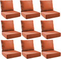Outdoor Cushion Set 24x24x6 in Patio Seat and Back Cushions - 9-Pack