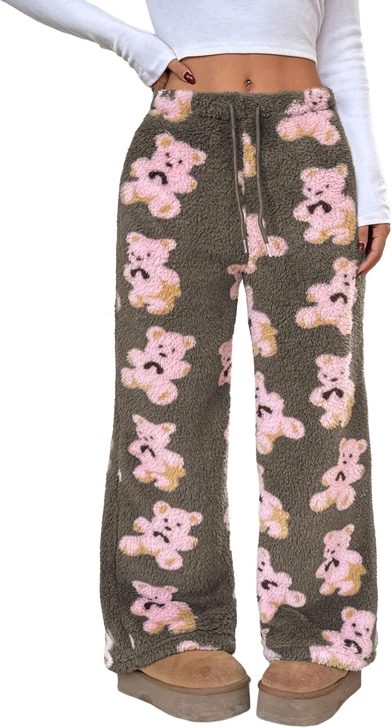 ZAFUL Women's Fuzzy Plush Pajama Pants for Cozy Comfort