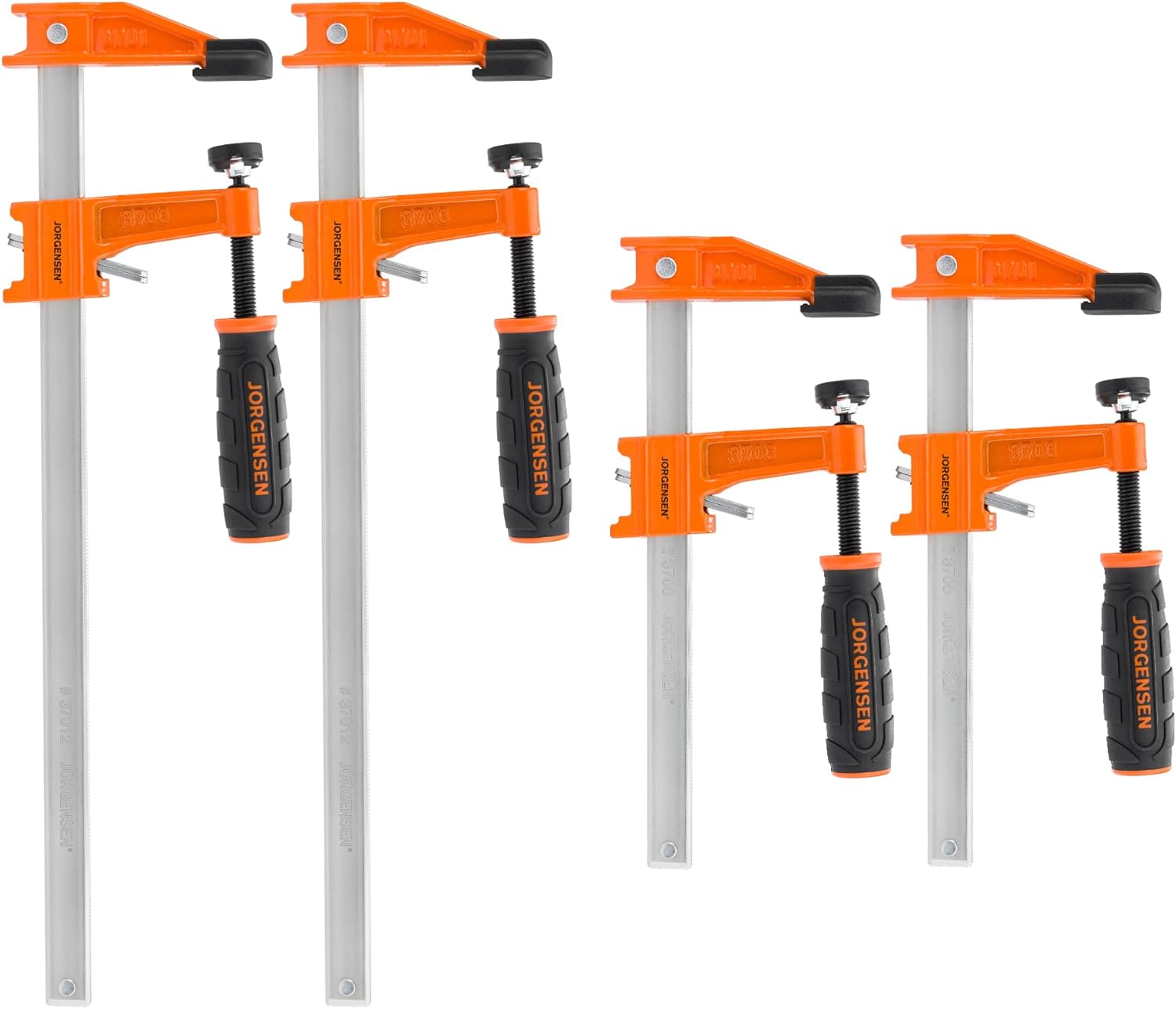 JORGENSEN 4-pack Steel Bar Clamps Set for Woodworking Projects