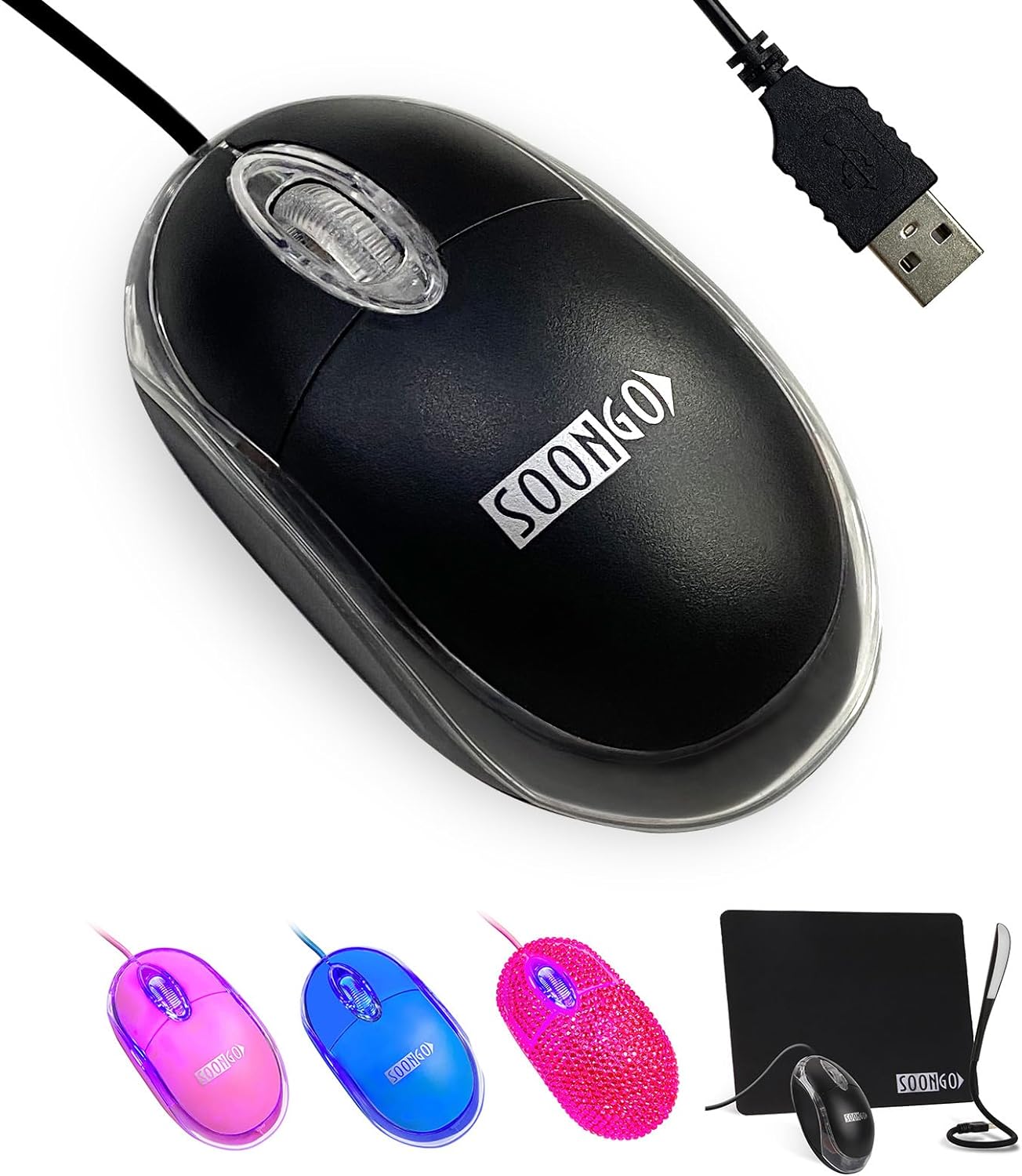SOON GO Mini Wired Optical Mouse: Precise Control
