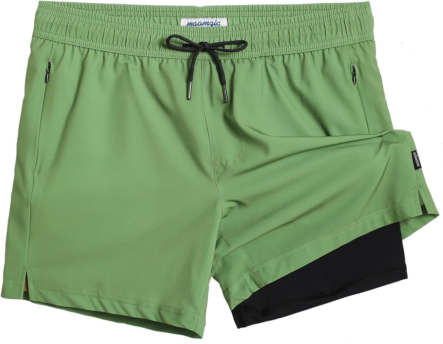 maamgic 5inch Mens Swimming Trunks with Compression Liner