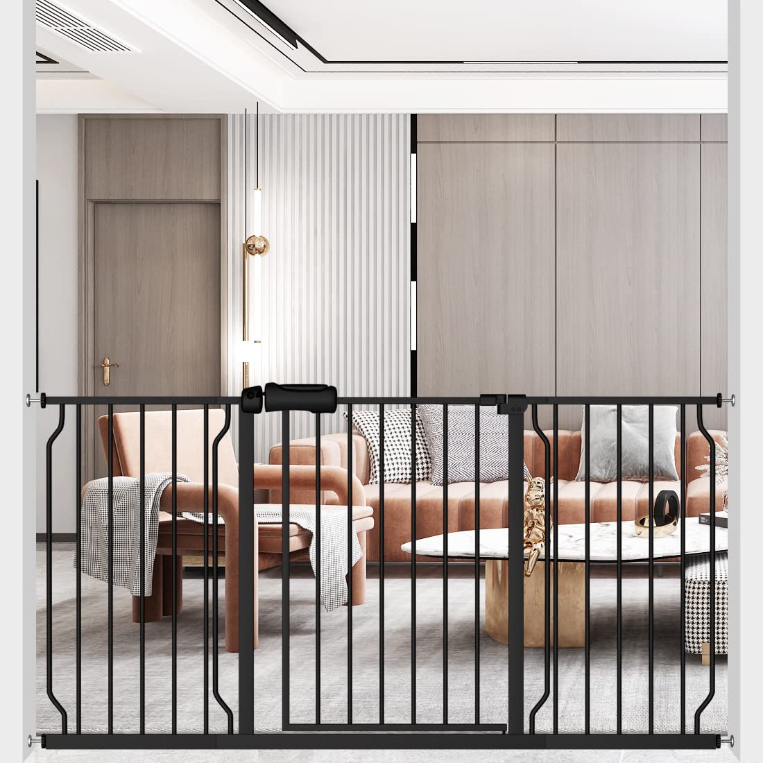 Extra Wide Pressure Mounted Baby Gate for Kids and Pets Safety