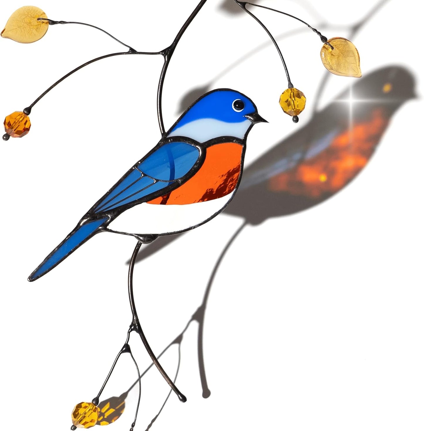 Handmade Stained Glass Suncatcher Bluebird for Unique Decor
