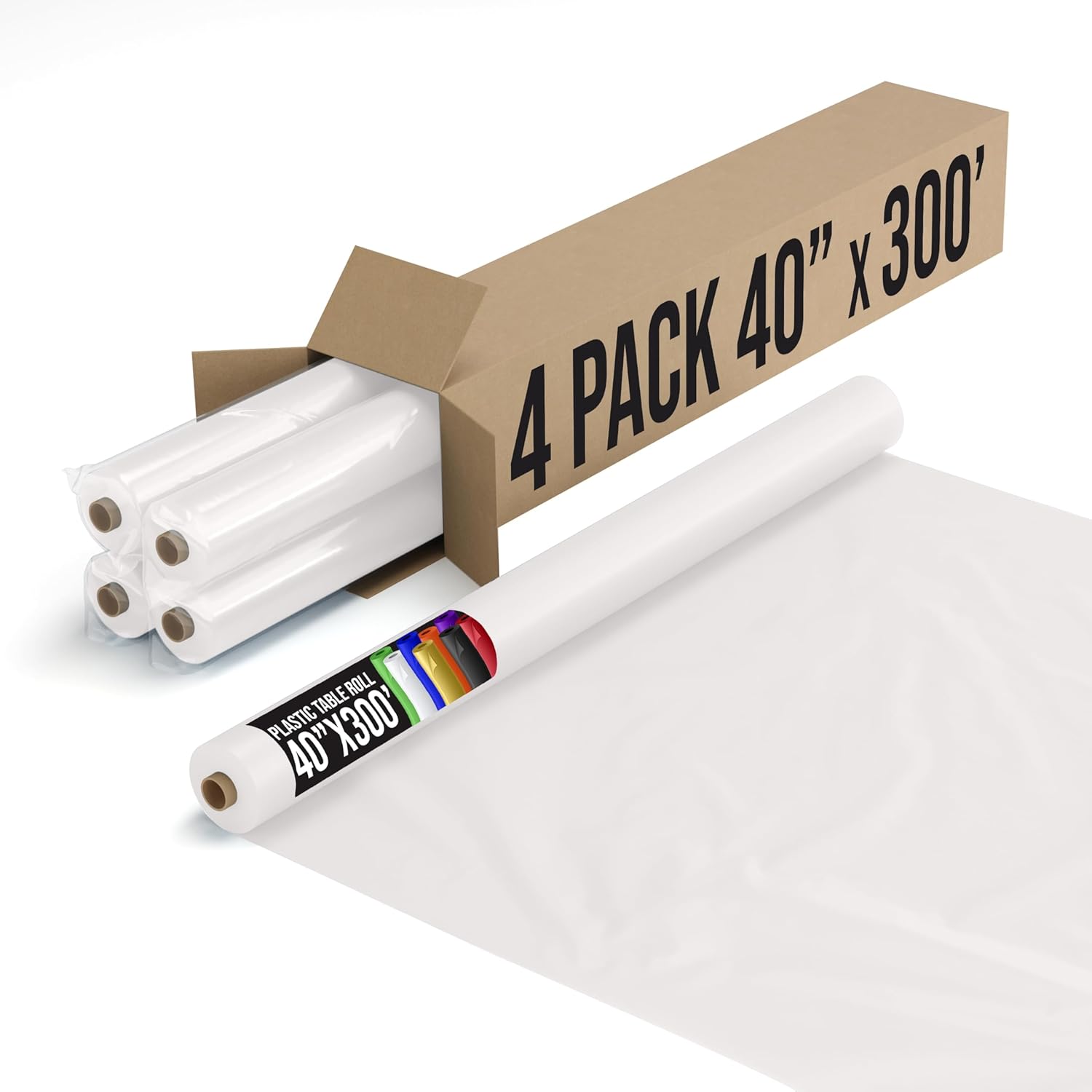 Exquisite Party Solids White Plastic Table Cover Roll for Events