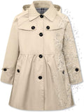 Girl's Waterproof Hooded Rain Jacket Trench Coat - Lightweight Kids