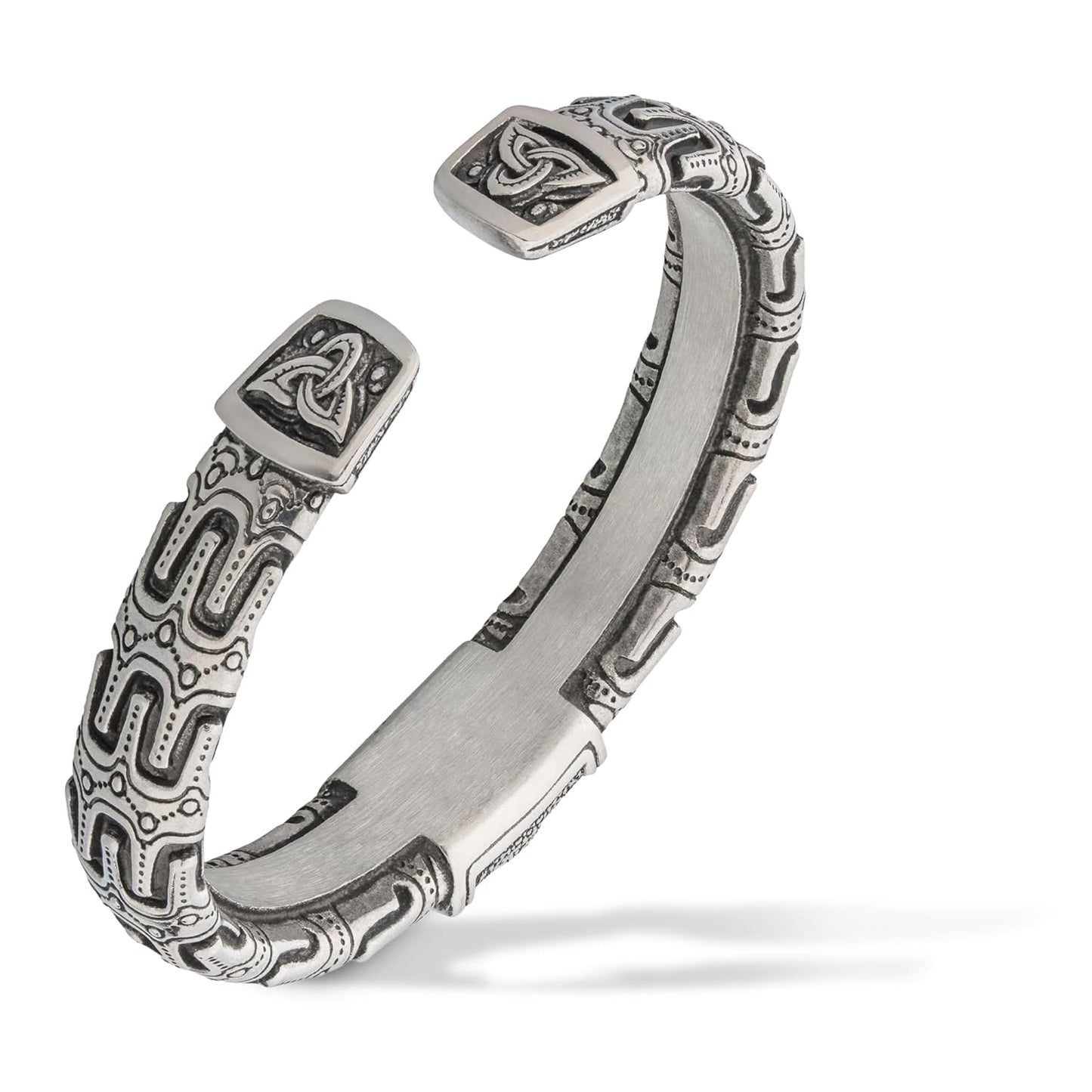 Viking Bracelet Vegvisir - Adjustable Pewter Norse Arm Ring